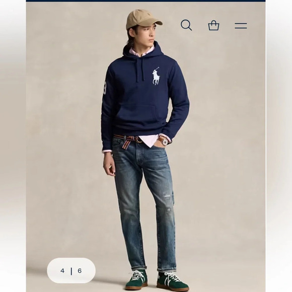 Polo Ralph Lauren Big Pony Fleece Hoodie, Blue Size Large, Preppy, Old Money. - Picture 3 of 16